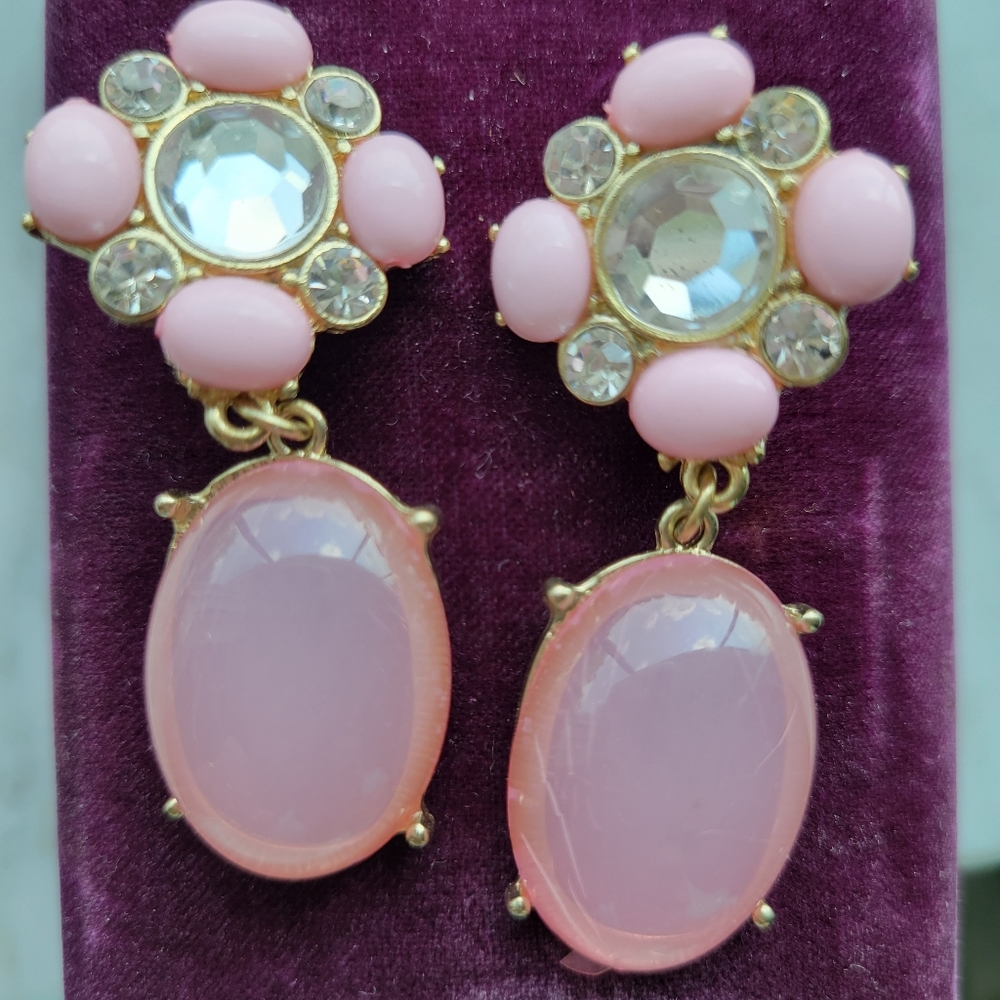Contemporary Clip-On Earrings ~ 4pr ~ Rhinestones ~ Craft ~ Re-purpose ~ Upcycle - Picture 8 of 16